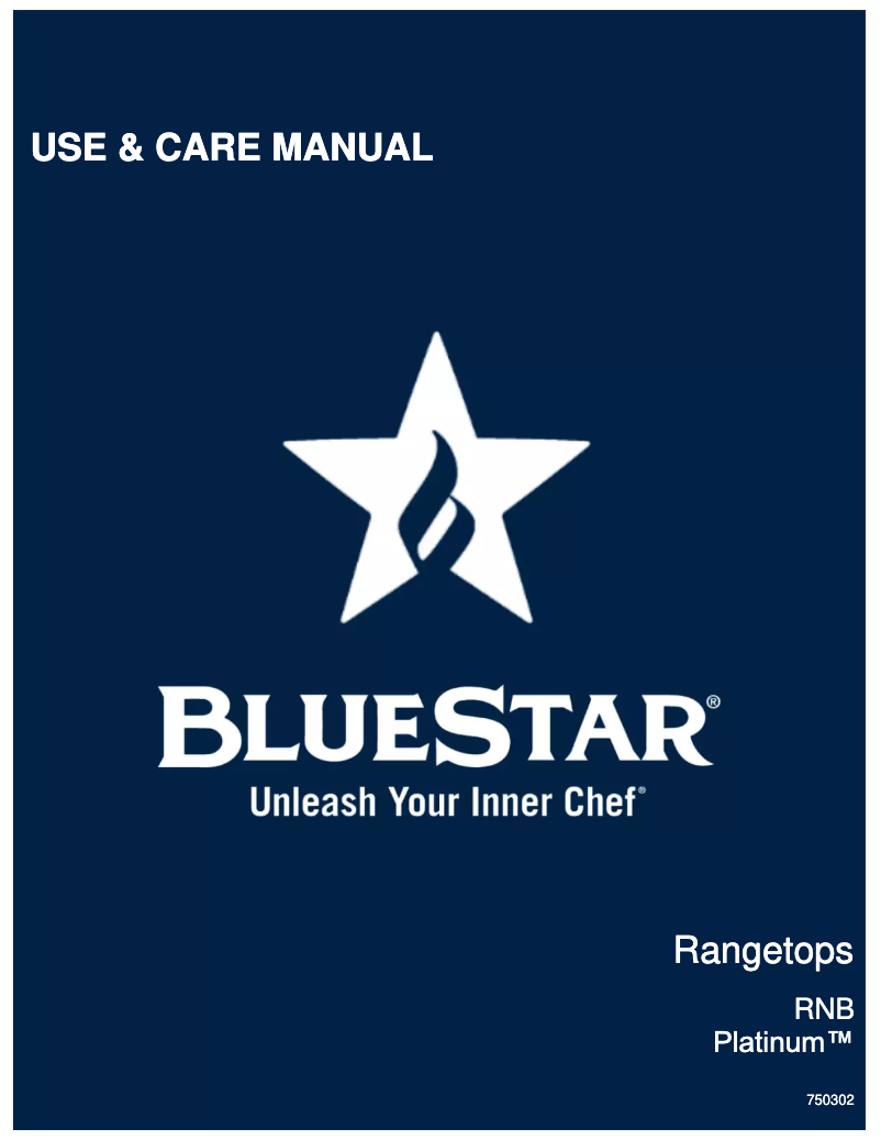 Page n°1 - Manuel d'utilisation et d'entretien BlueStar BSPRT6010BL