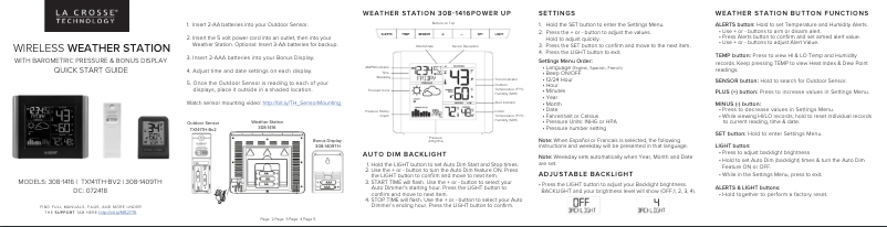 Página 1 del manual Guía de inicio rápido La Crosse Technology M82776