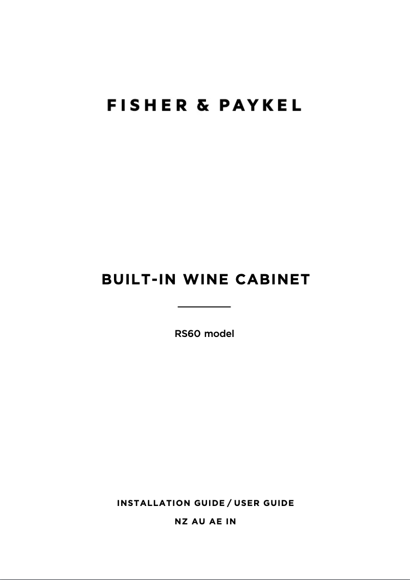 Image de la première page du manuel de l'appareil RS60RDWX1