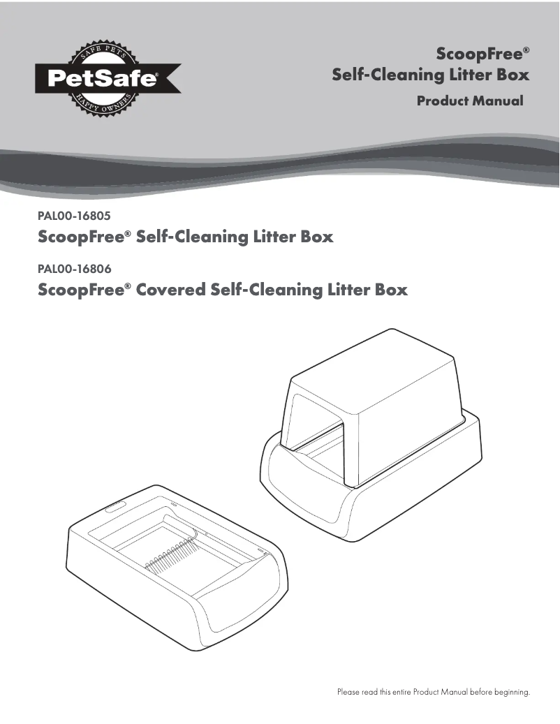 Page n°1 - Manuel utilisateur PetSafe ScoopFree PAL00-16806