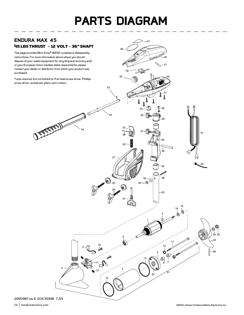 Page n°1 - Manuel utilisateur Minn Kota Endura Max 45