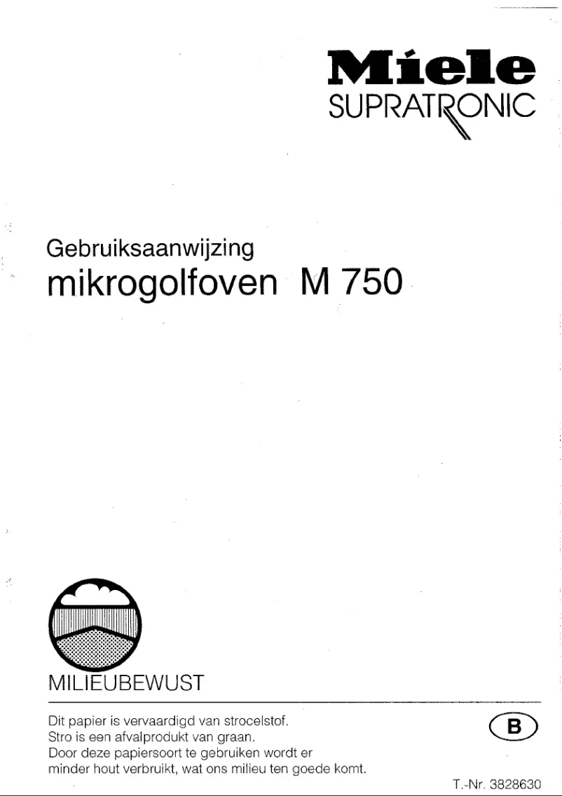 Page n°1 - Manuel utilisateur Miele M 750