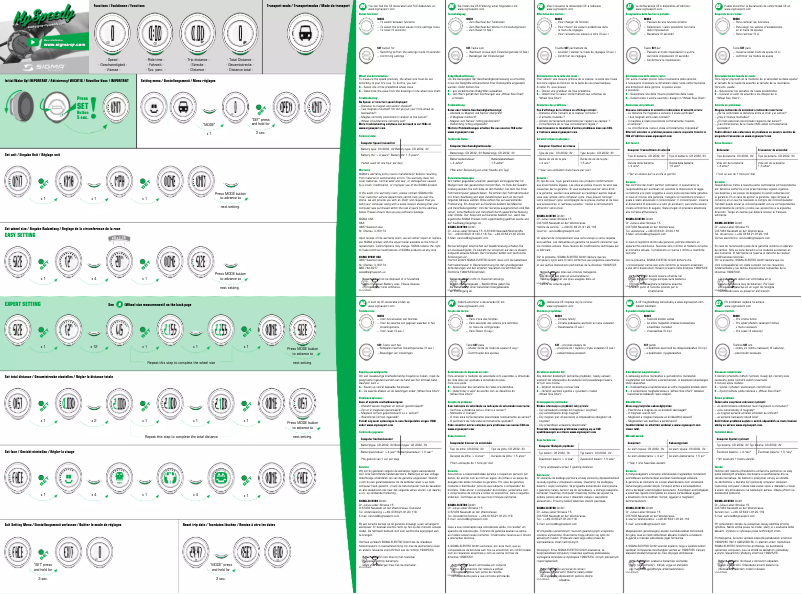 Page 1 de la notice Manuel utilisateur Sigma My Speedy