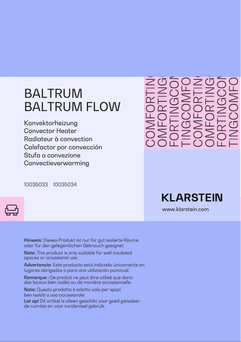 Page 1 de la notice Manuel utilisateur Klarstein Baltrum Flow