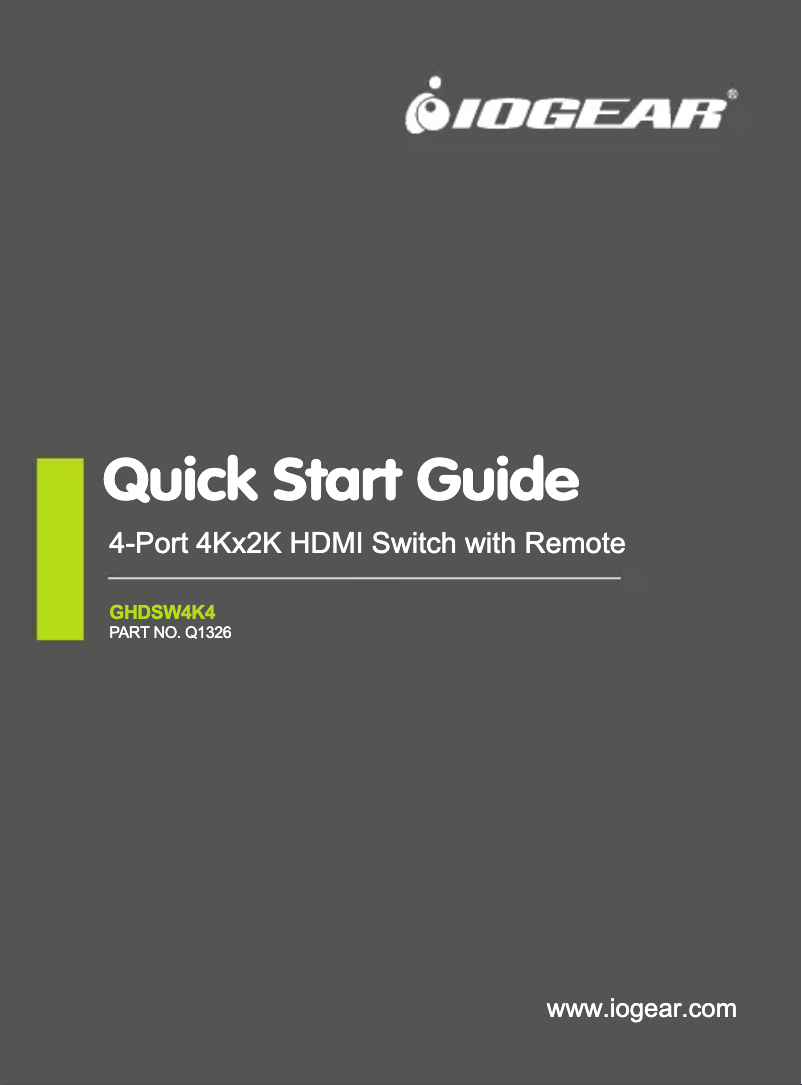 Image de la première page du manuel de l'appareil GHDSW4K4