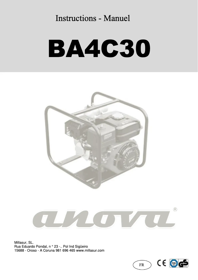 Page 1 de la notice Manuel utilisateur Anova BA4C30