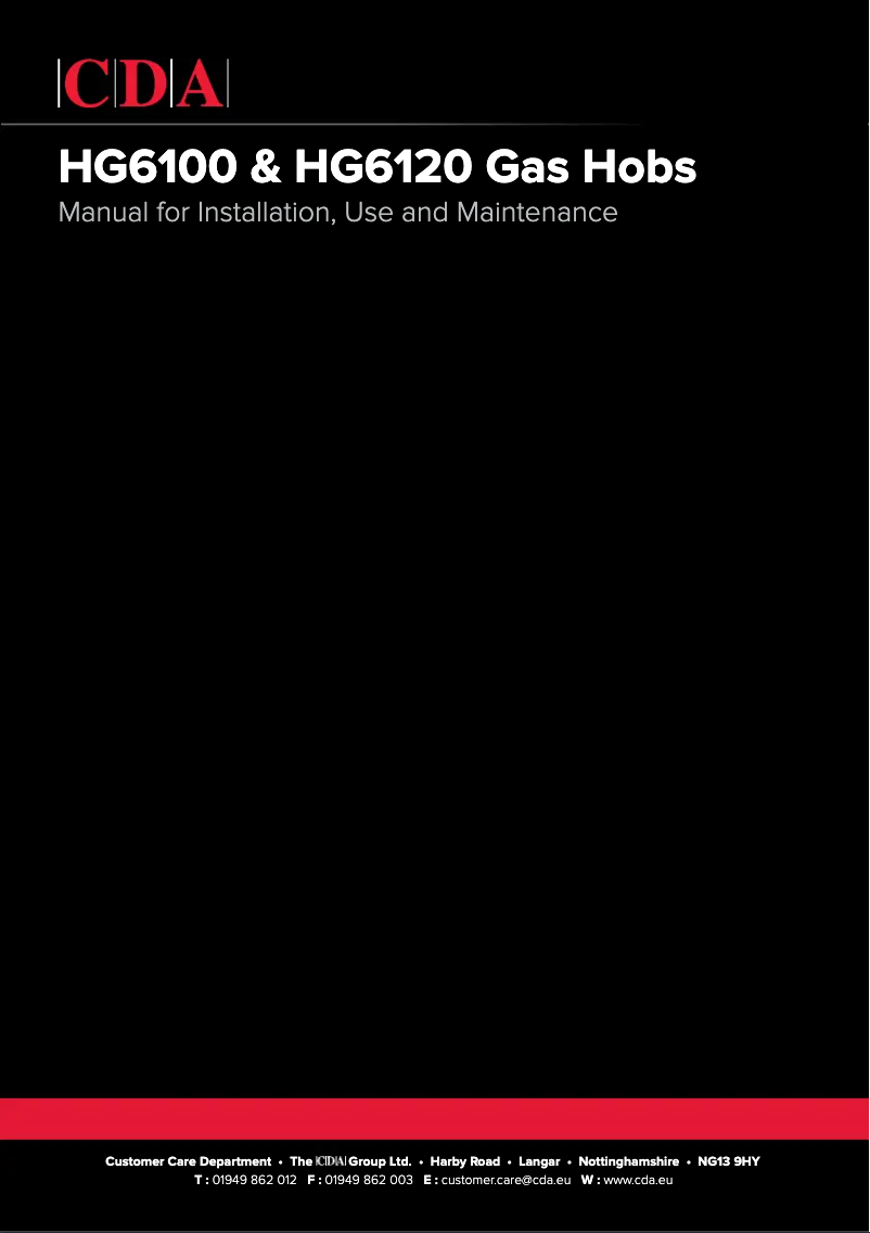 Page n°1 - Manuel utilisateur CDA HG6100