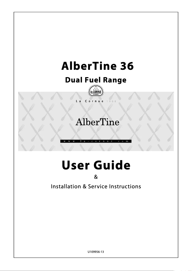 Page 1 of the manual User Manual La Cornue Cornufé 90