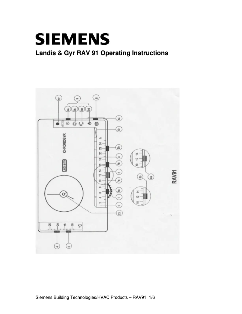 Page 1 de la notice Manuel utilisateur Siemens RAV91 CHRONOGYR