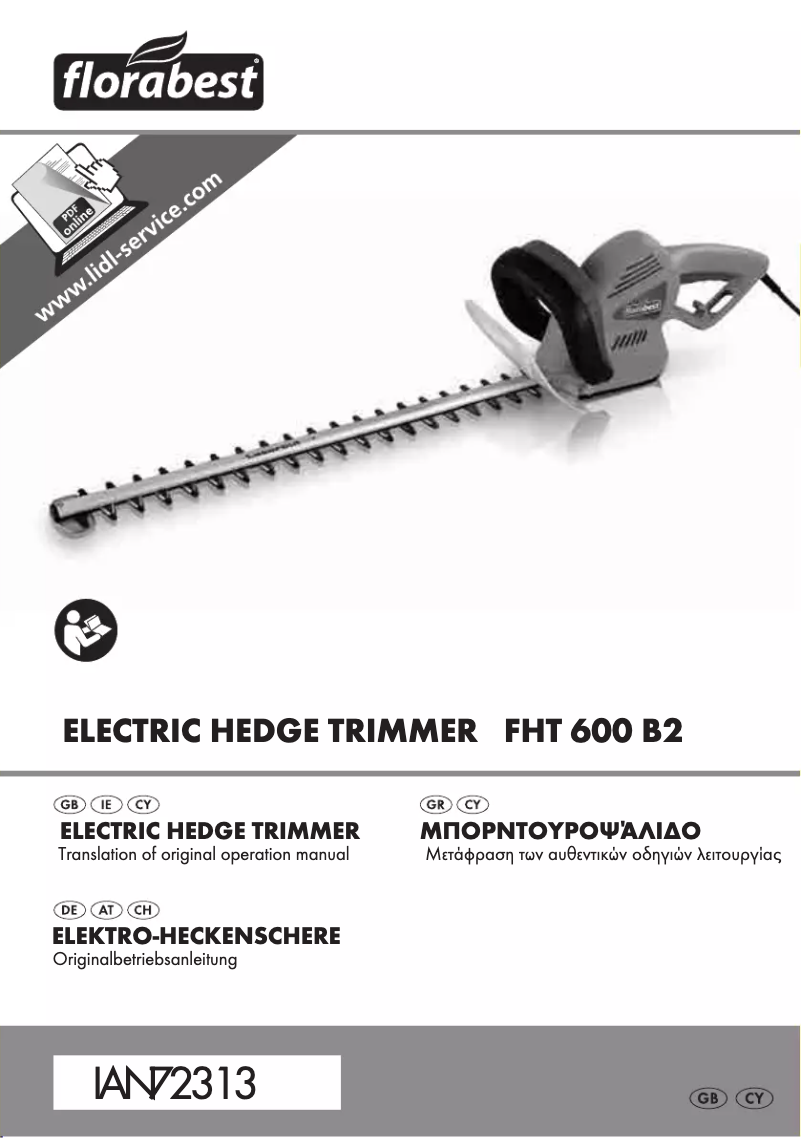 Page 1 de la notice Manuel utilisateur Florabest HT 600 B2