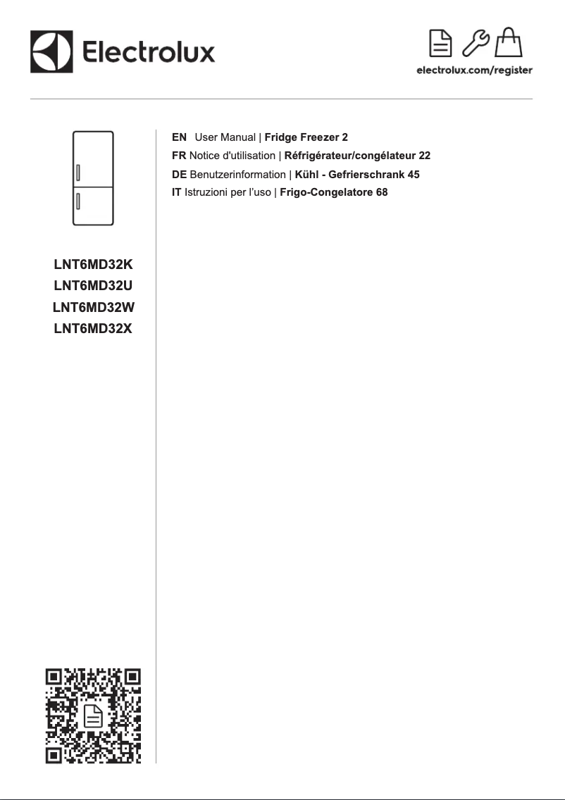 Page 1 de la notice Manuel utilisateur Electrolux LNT6MD32W