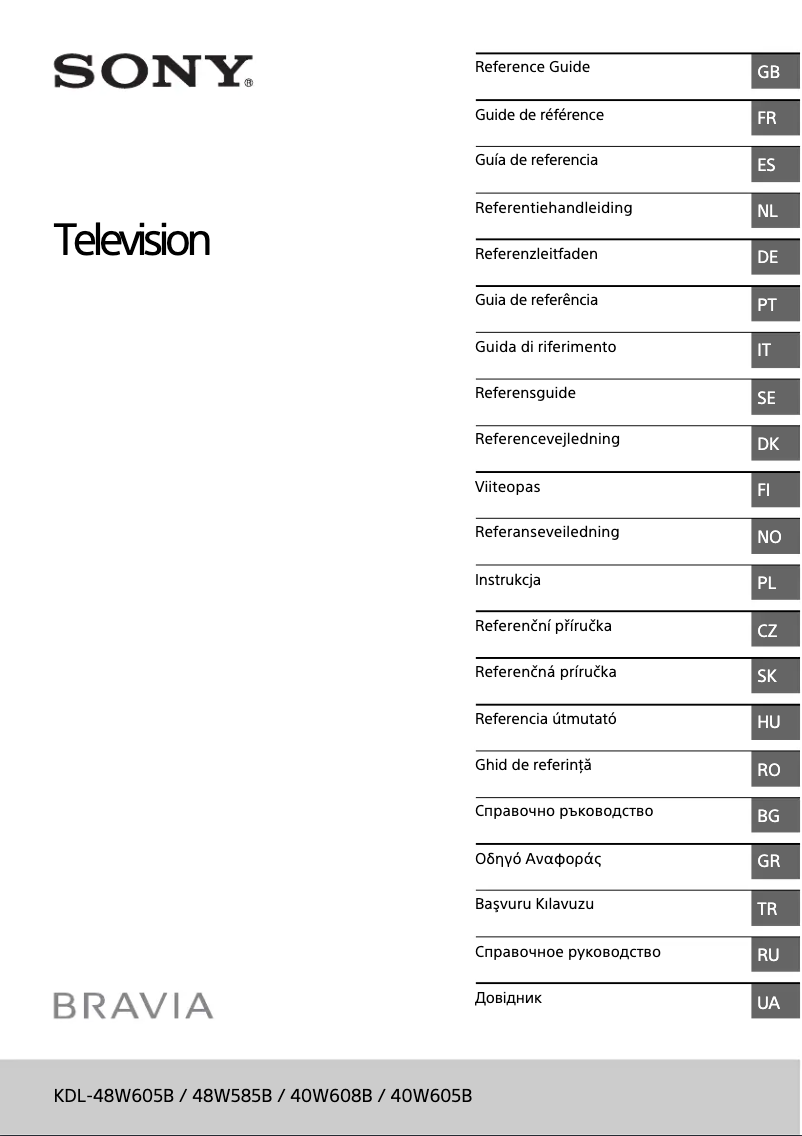 Página 1 del manual Manual de usuario Sony Bravia KDL40W605B