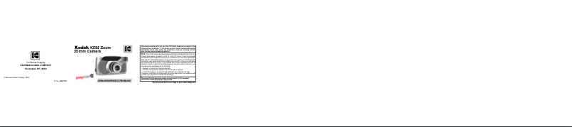 Page 1 de la notice Manuel utilisateur Kodak KE85