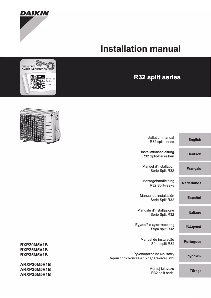Page 1 de la notice Manuel utilisateur Daikin ARXP25M5V1B
