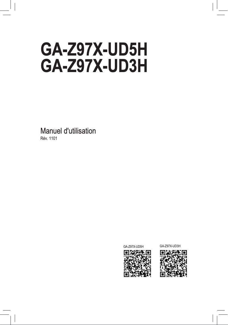 Page 1 de la notice Manuel utilisateur Gigabyte GA-Z97X-UD3H