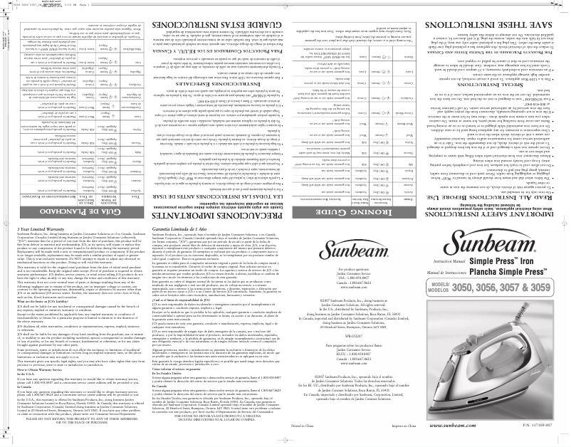 Image de la première page du manuel de l'appareil Simple Press 3059