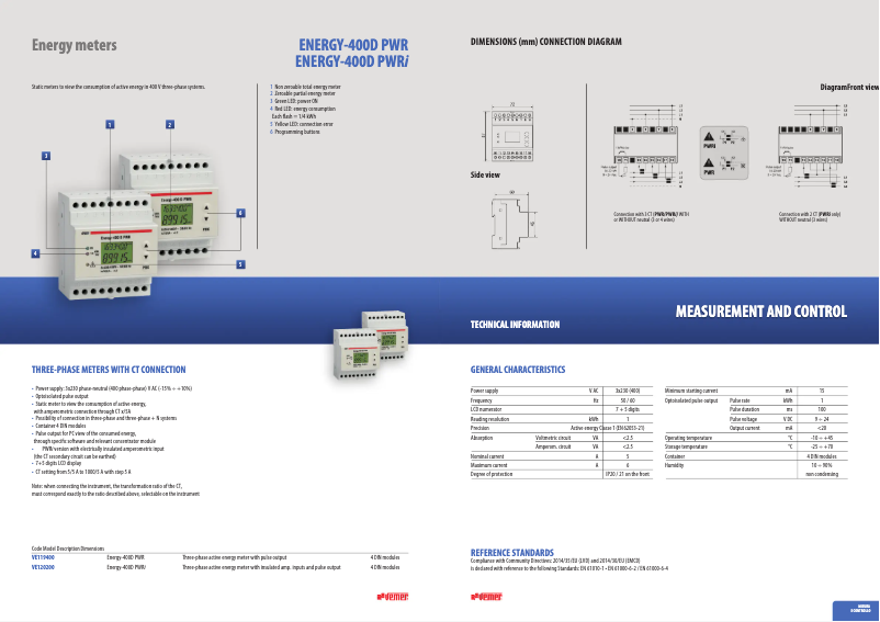 Page n°1 - Fiche technique Vemer Energy-400 D PWR