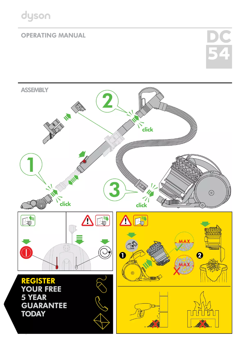 Page 1 de la notice Manuel utilisateur Dyson DC54 Cinetic