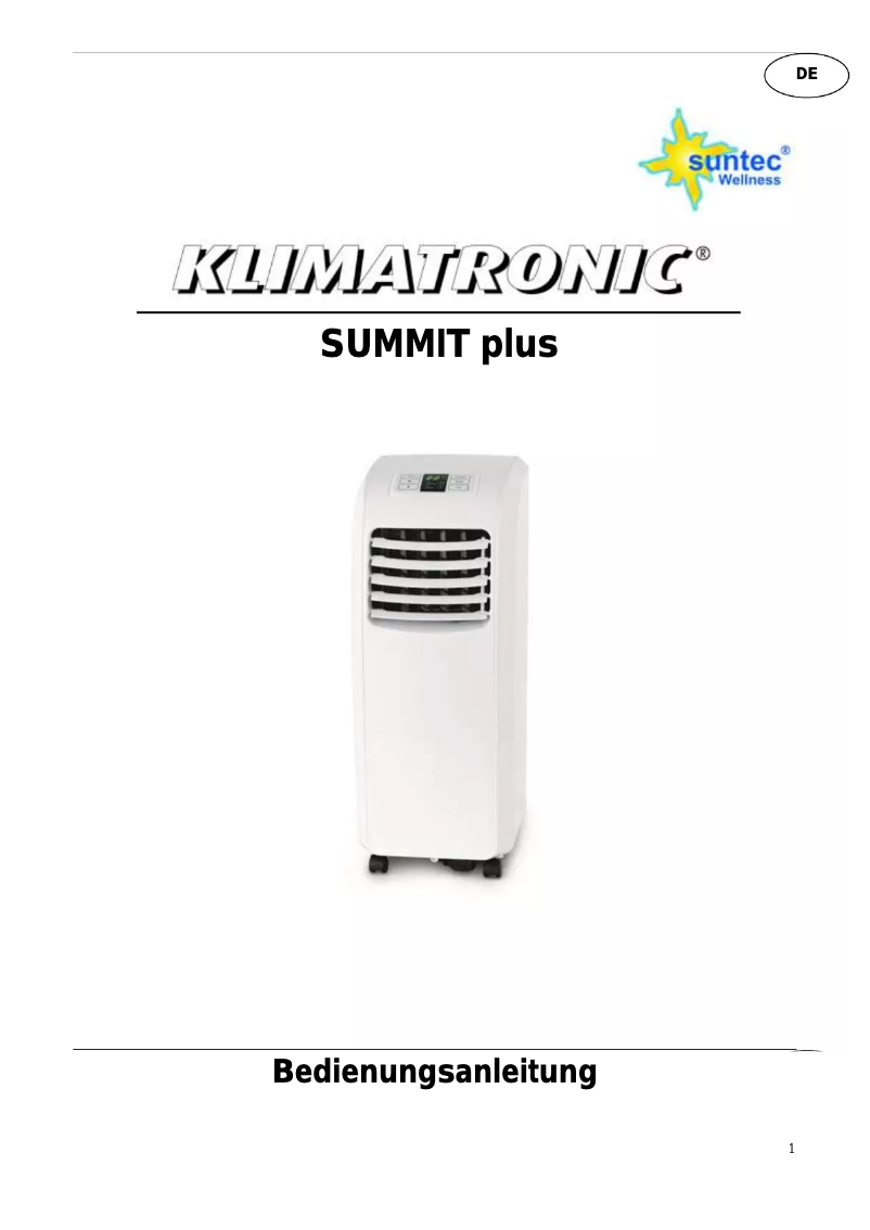 Page 1 de la notice Manuel utilisateur Suntec Summit 27+