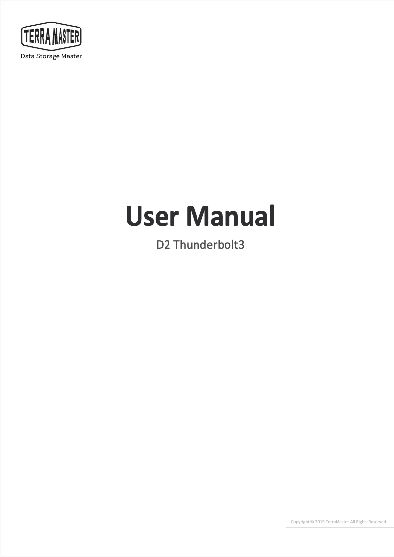 Page n°1 - Manuel utilisateur TerraMaster D2 Thunderbolt 3