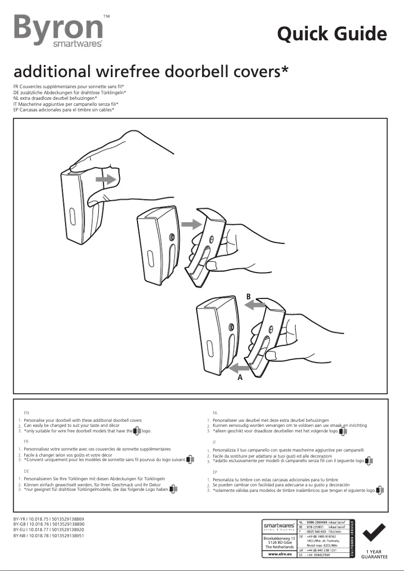Page 1 de la notice Manuel utilisateur Byron 10.018.77