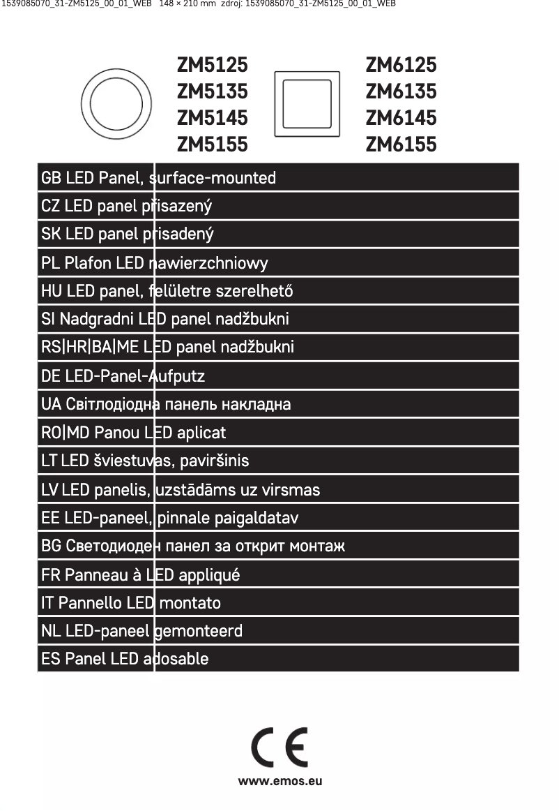 Page 1 de la notice Manuel utilisateur Emos ZM5125