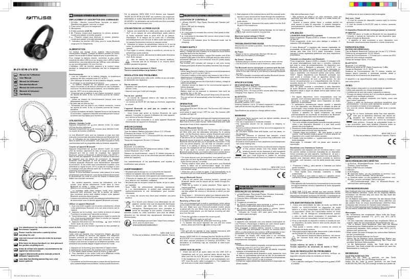 Imagen de la primera página del manual del dispositivo M-276 BT