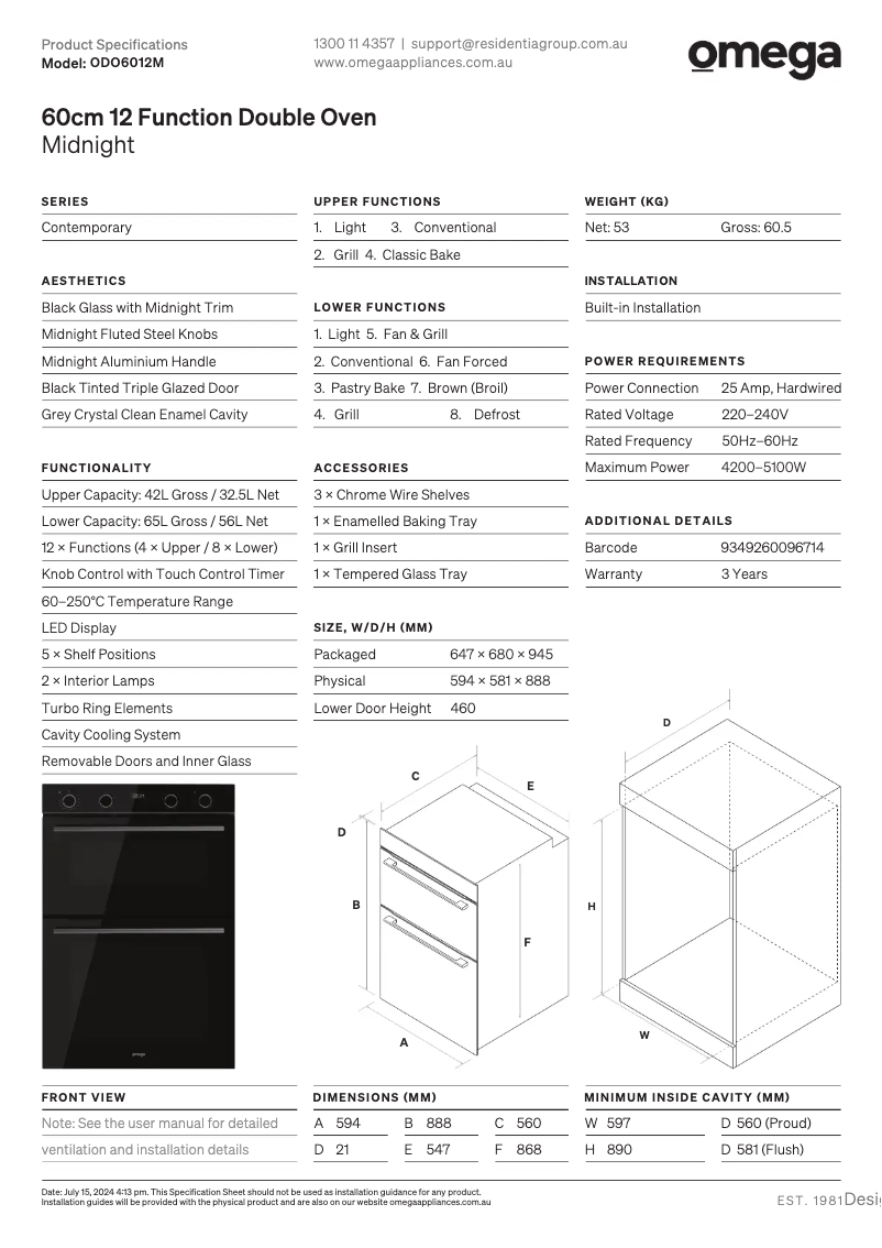 Image de la première page du manuel de l'appareil ODO6012M