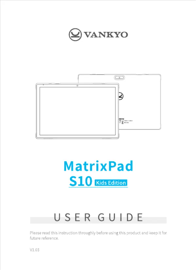 Image de la première page du manuel de l'appareil MatrixPad S10 Kids