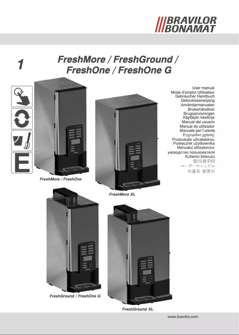 Page 1 de la notice Manuel utilisateur Bravilor FreshGround FG 310