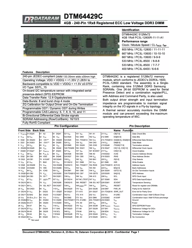 Image de la première page du manuel de l'appareil DTM64429C