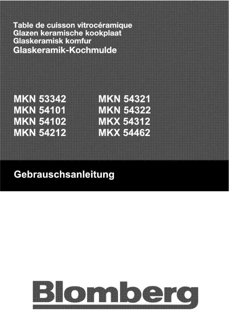Page n°1 - Manuel utilisateur Blomberg MKN 54102