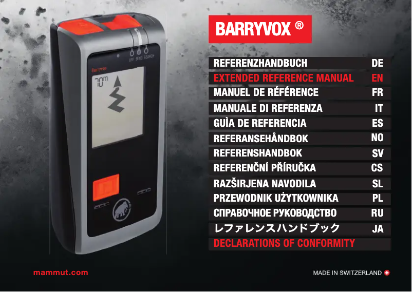 Page 1 de la notice Manuel utilisateur Mammut Barryvox Light