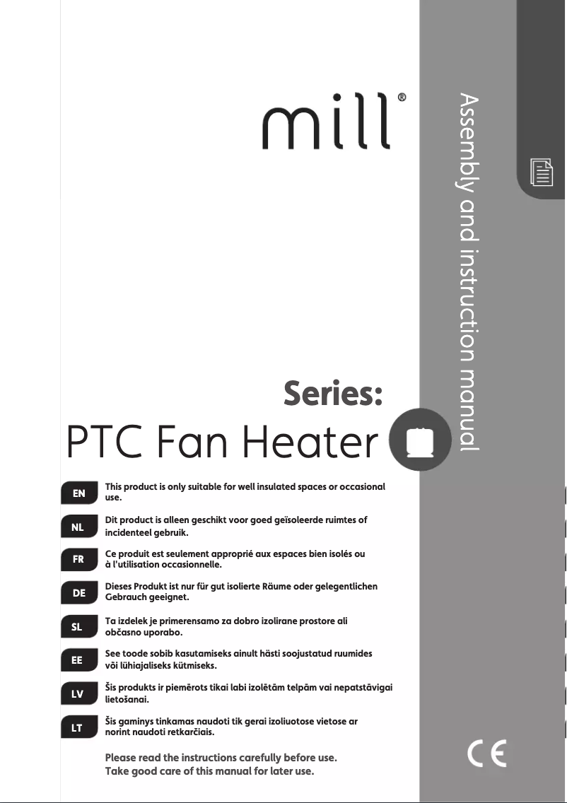 Page 1 de la notice Manuel utilisateur Mill CUS1800MECWA