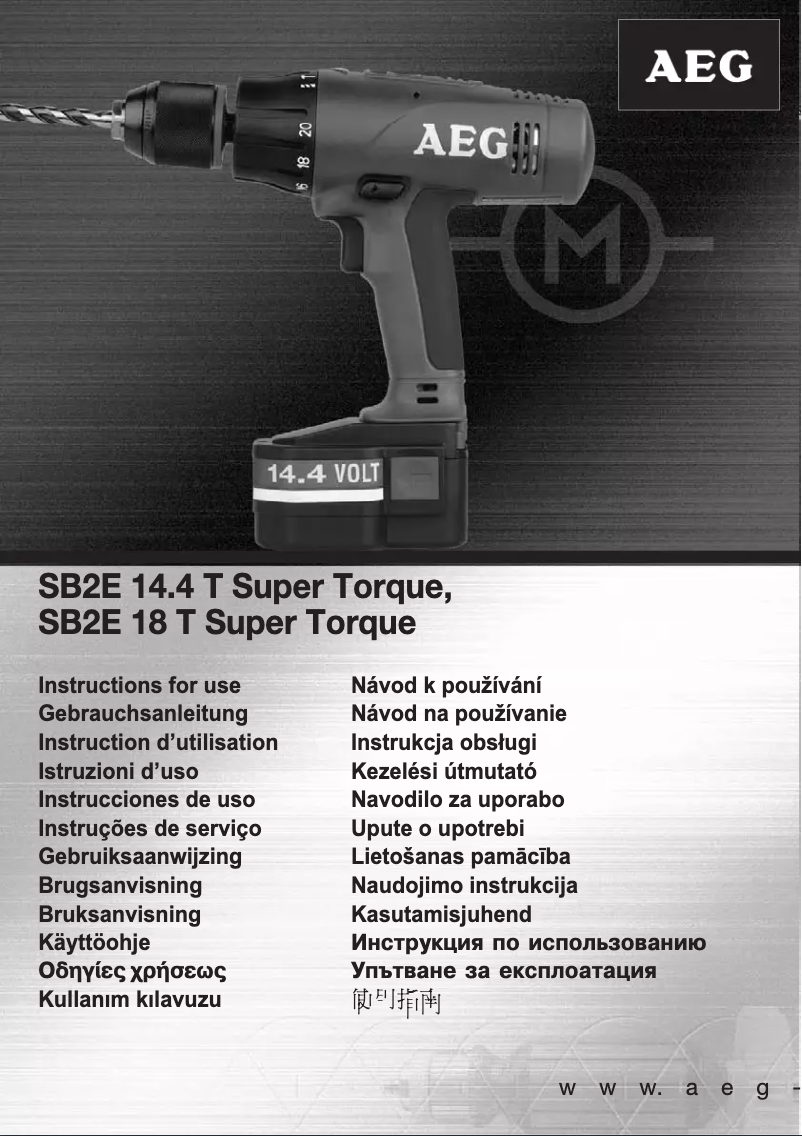 Imagen de la primera página del manual del dispositivo SB2E 18 T Super Torque