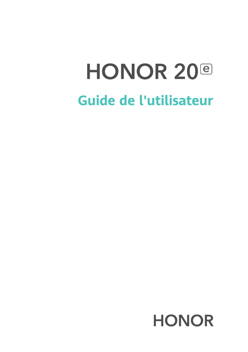 Page 1 de la notice Manuel utilisateur Honor 20e