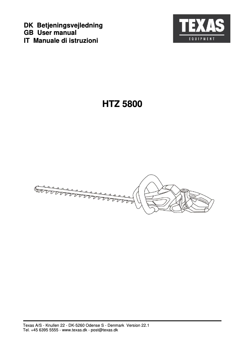 Image de la première page du manuel de l'appareil HTZ 5800