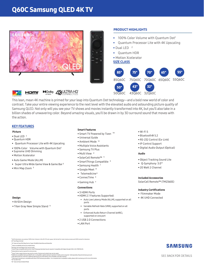 Image de la première page du manuel de l'appareil QN55Q60CAF