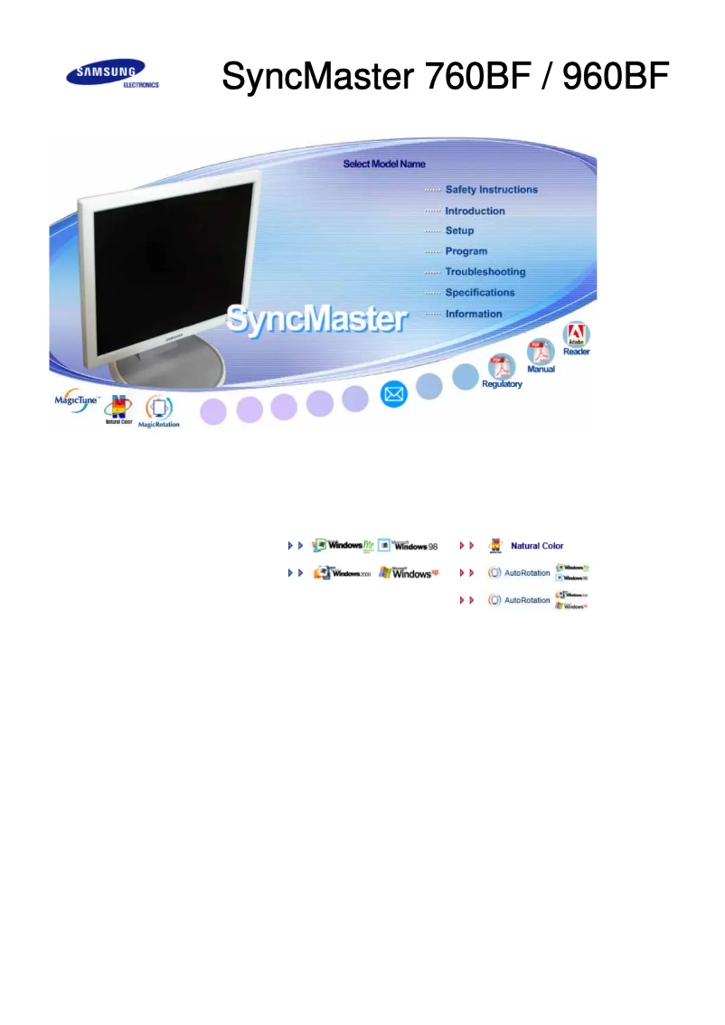 Page n°1 - Manuel utilisateur Samsung SyncMaster 960BF