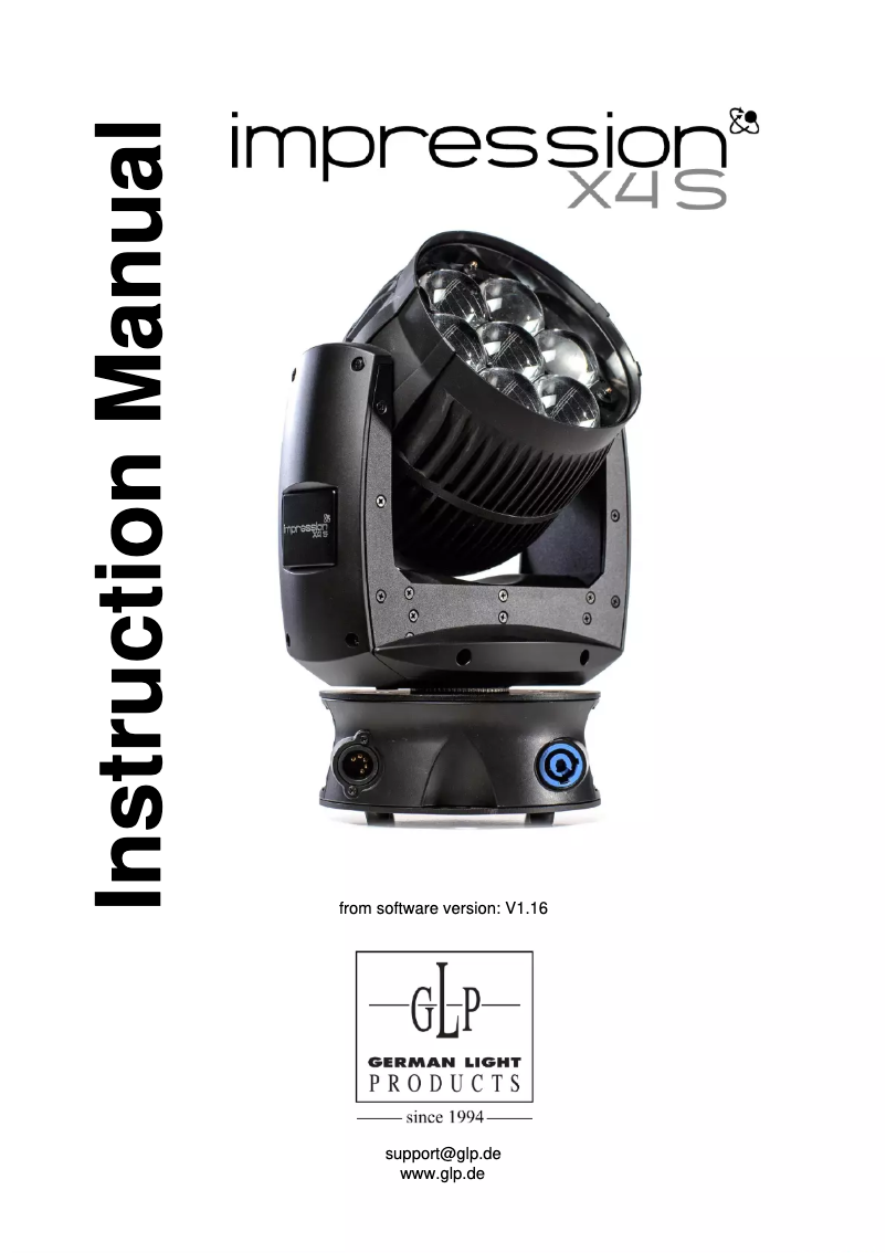 Page n°1 - Manuel utilisateur GLP impression X4 S