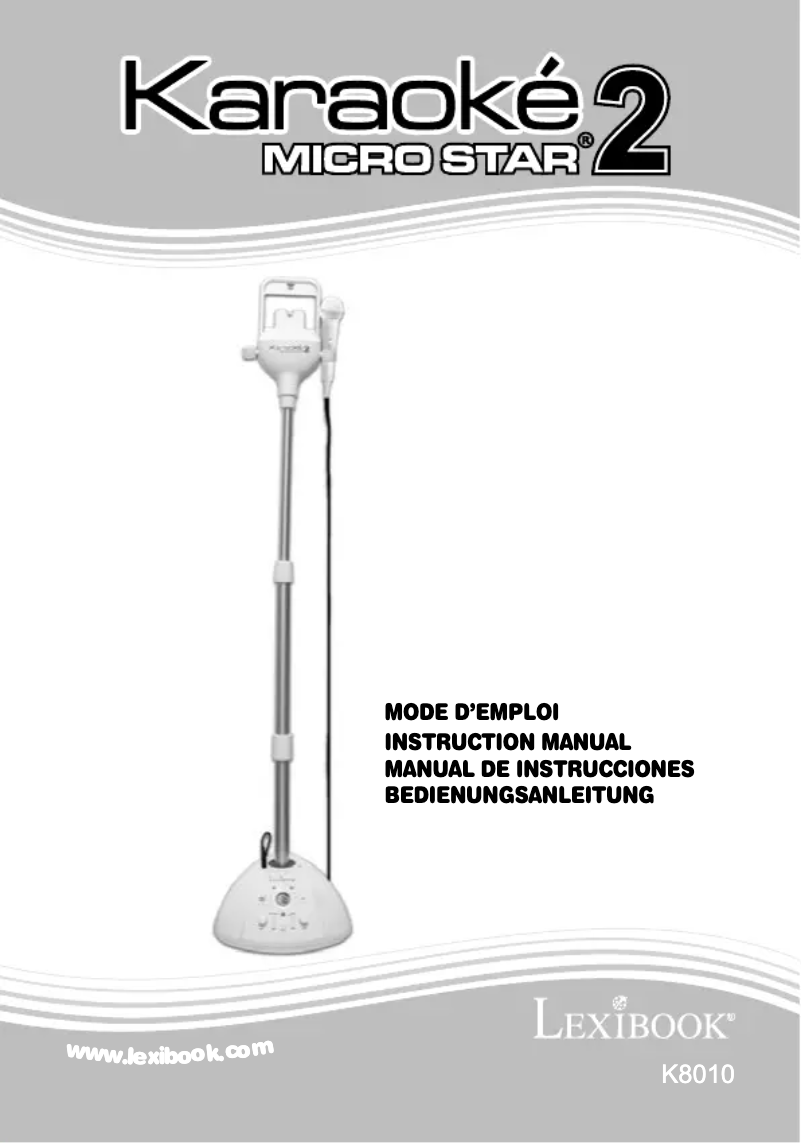 Page 1 de la notice Manuel utilisateur Lexibook K8010