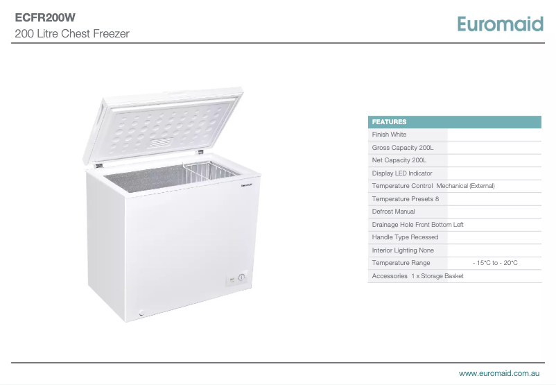 Image de la première page du manuel de l'appareil ECFR200W