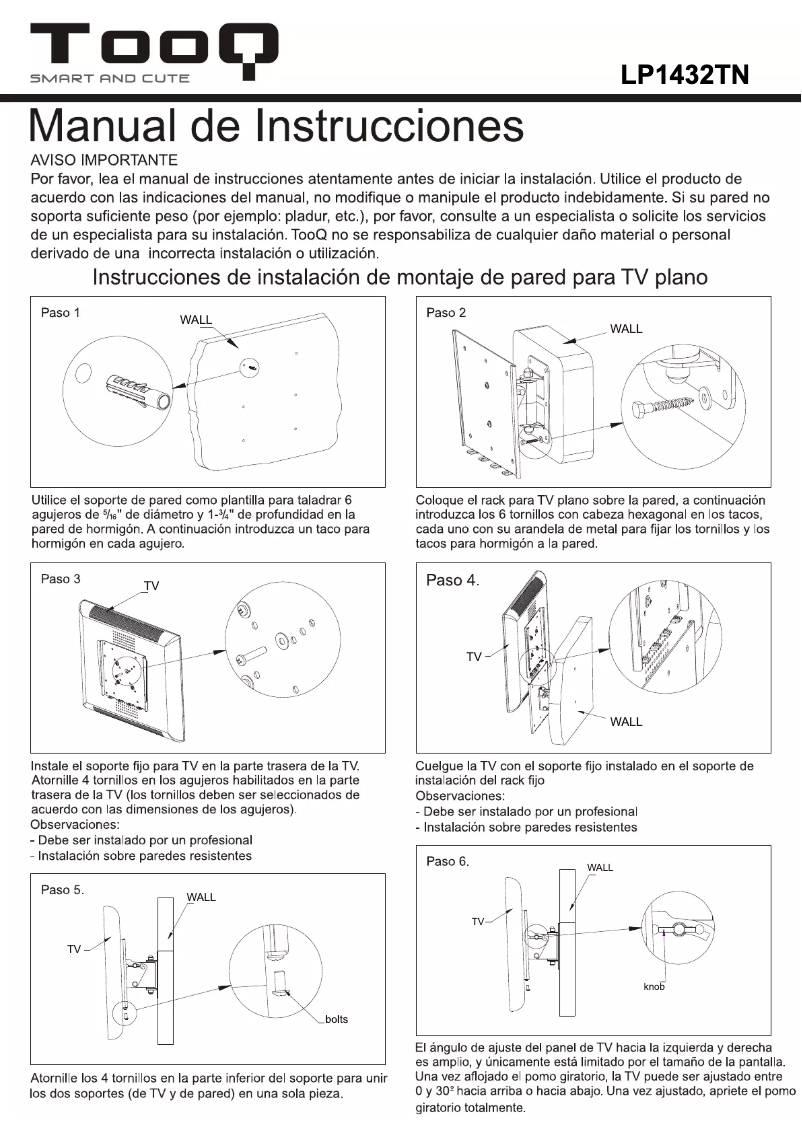 Page n°1 - Manuel utilisateur TooQ LP1432TN