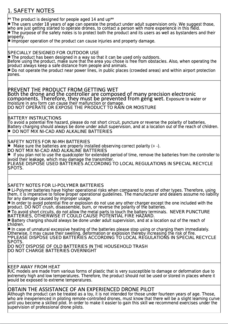 Page 1 de la notice Manuel utilisateur Overmax X-bee drone 7.1