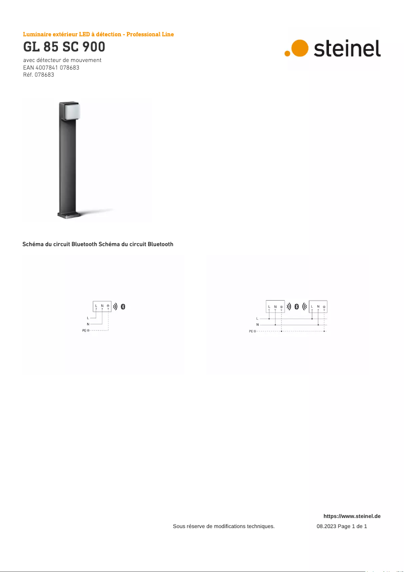 Image de la première page du manuel de l'appareil GL 85 SC 900