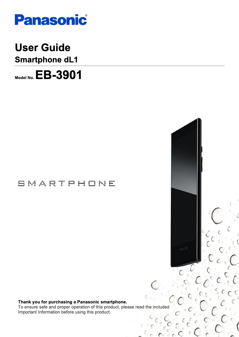 Page 1 de la notice Manuel utilisateur Panasonic Eluga EB-3901