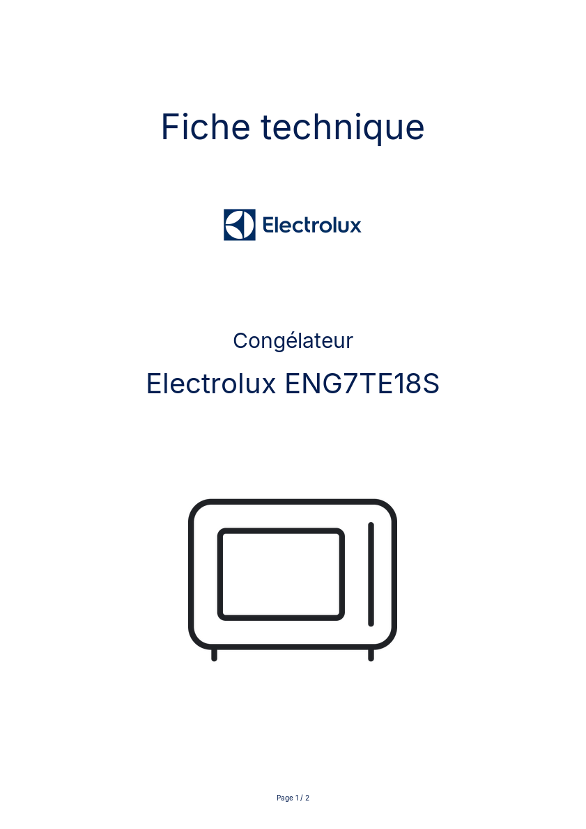 Image de la première page du manuel de l'appareil ENG7TE18S