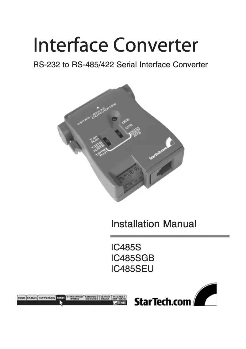 Image de la première page du manuel de l'appareil RS-232 - RS485/422