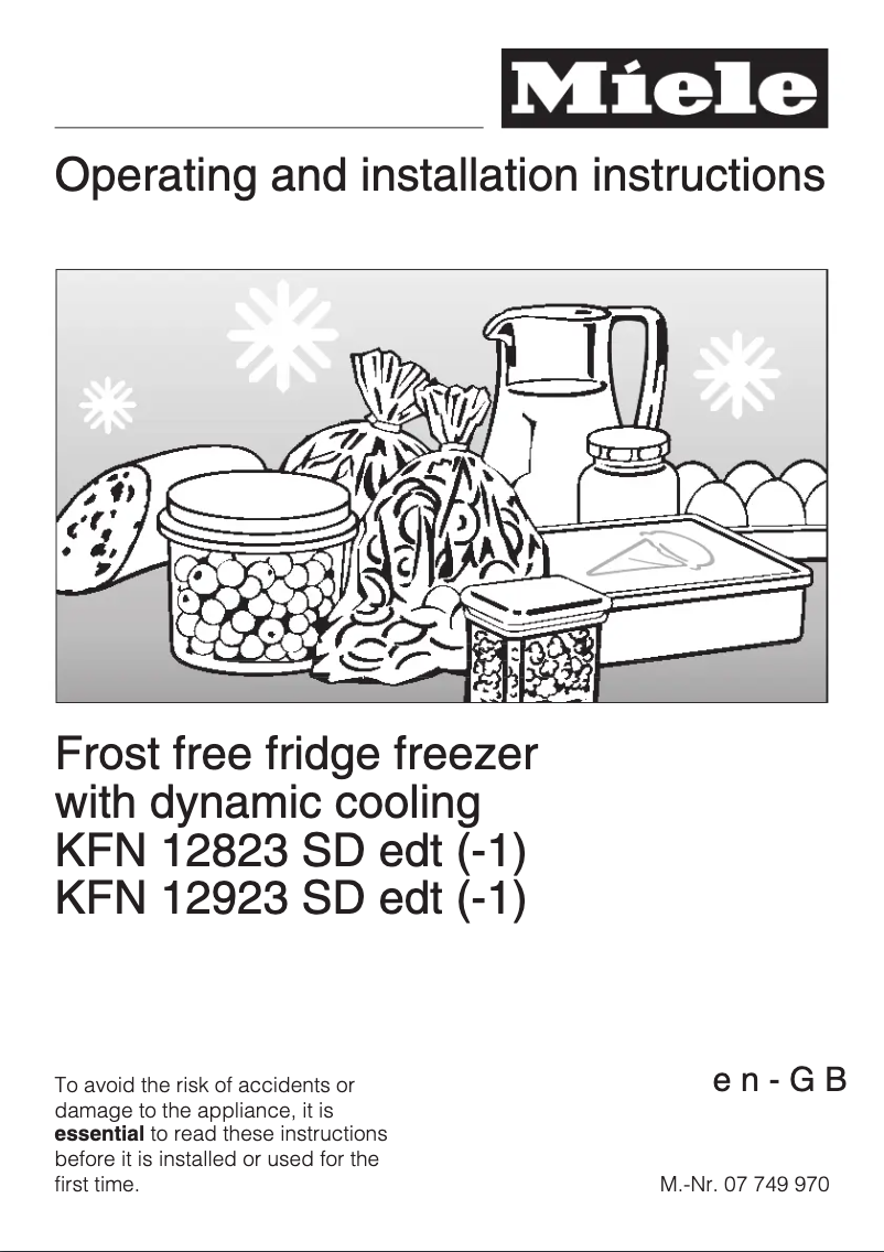 Page 1 de la notice Manuel utilisateur Miele KFN 12923 SD edt
