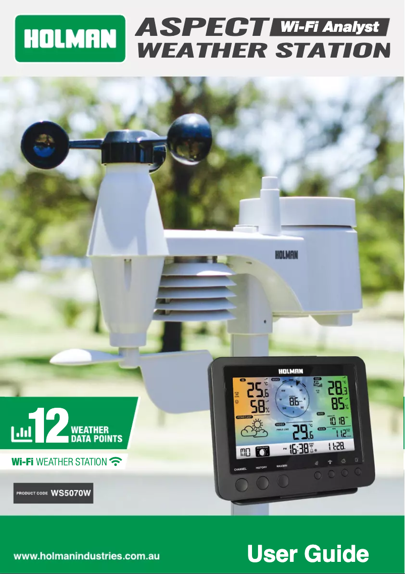 Image de la première page du manuel de l'appareil Aspect Wi-Fi Analyst WS5070W